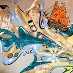 Wandgestaltung Kaffeehaus Max